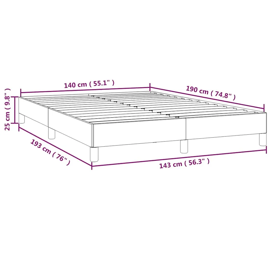 Cadre de lit sans matelas bleu foncé 140x190 cm velours - 9