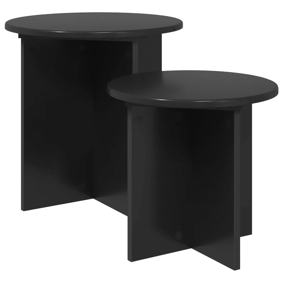 Ensemble de tables d'appoint 2 pcs Chêne noir Bois d’ingénierie - 2