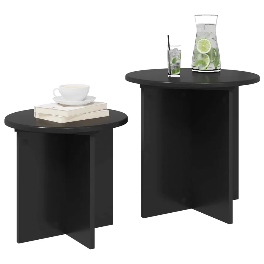 Ensemble de tables d'appoint 2 pcs Chêne noir Bois d’ingénierie - 3
