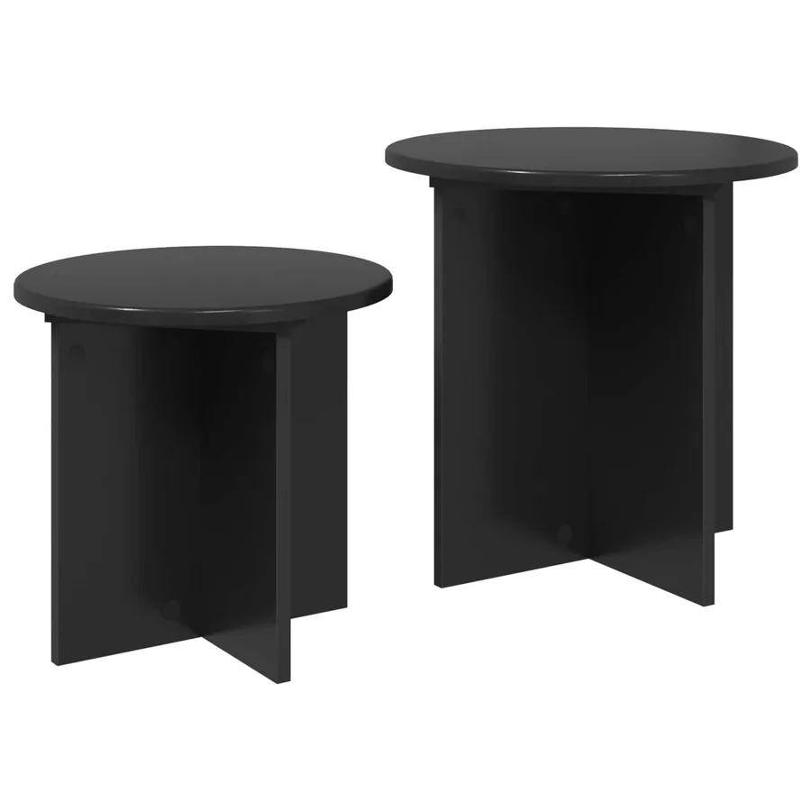 Ensemble de tables d'appoint 2 pcs Chêne noir Bois d’ingénierie - 5