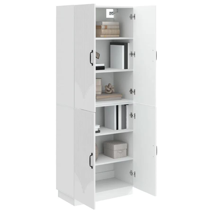 Ensemble de Meubles 2 pcs Blanc brillant Bois d'ingénierie - 3