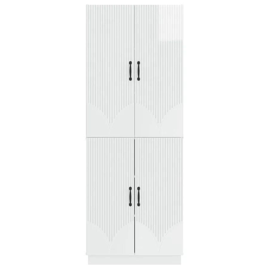 Ensemble de Meubles 2 pcs Blanc brillant Bois d'ingénierie - 5