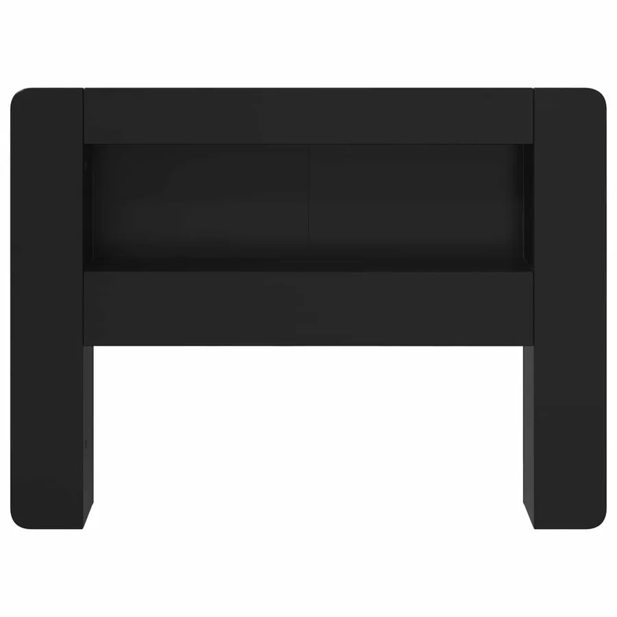 Cabinet de Tête de Lit avec stockage Noir Bois d’ingénierie - 5