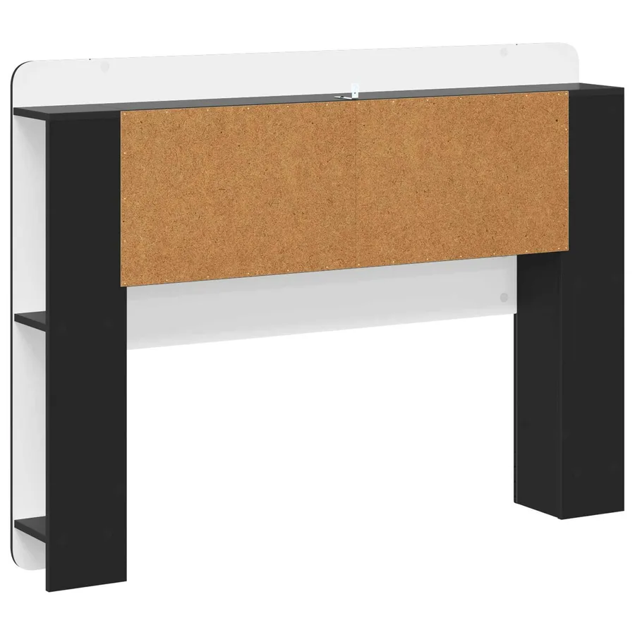 Cabinet de Tête de Lit avec stockage Noir Bois d’ingénierie - 7
