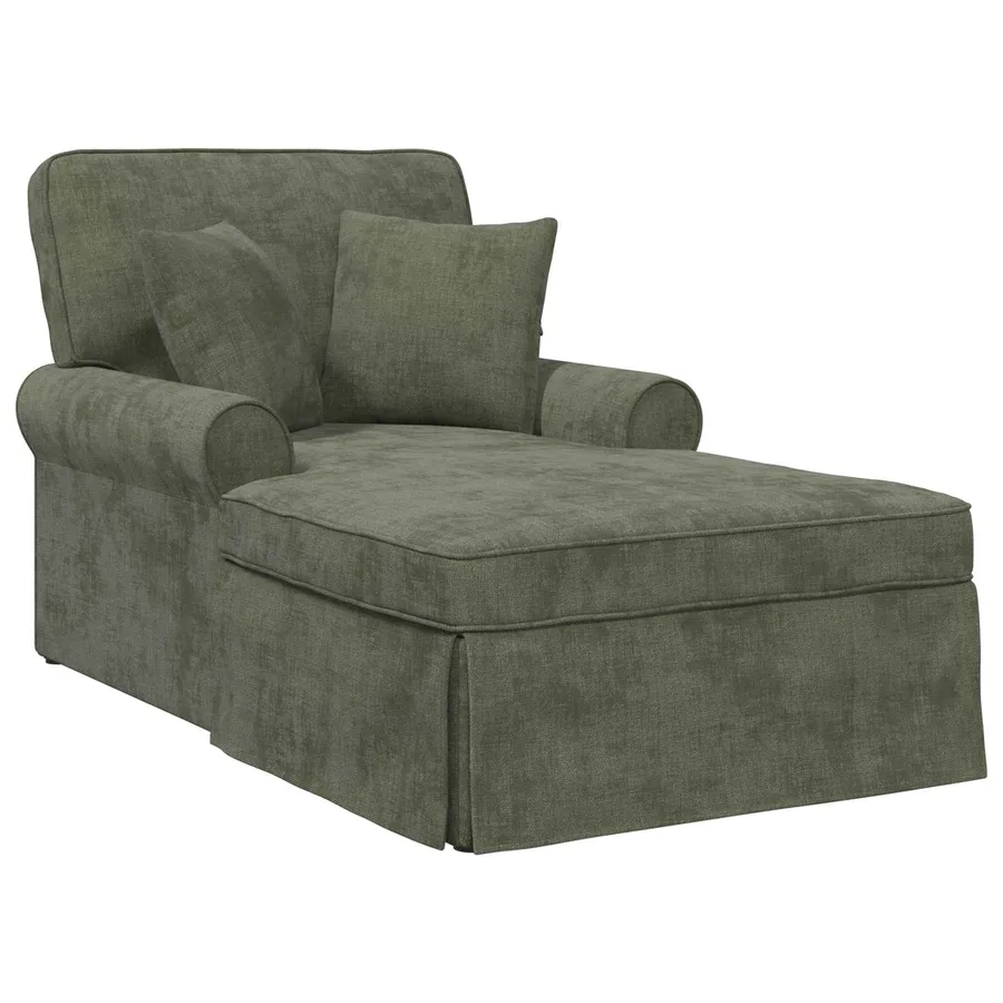Chaise lounge avec jupe avec coussin Vert 157 x 91 x 91 cm ARES - 2