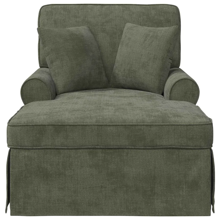Chaise lounge avec jupe avec coussin Vert 157 x 91 x 91 cm ARES - 4