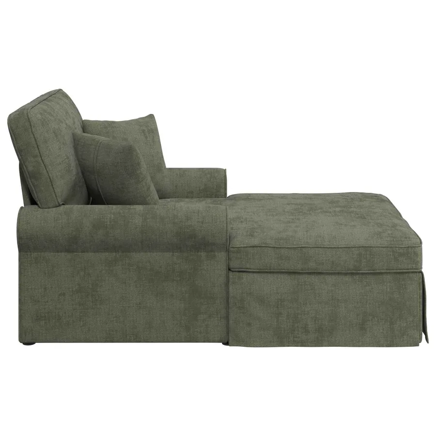 Chaise lounge avec jupe avec coussin Vert 157 x 91 x 91 cm ARES - 5