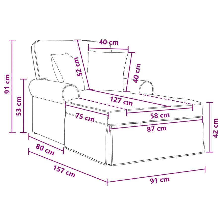 Chaise lounge avec jupe Sable 157 x 91 x 91 cm ARES - 11