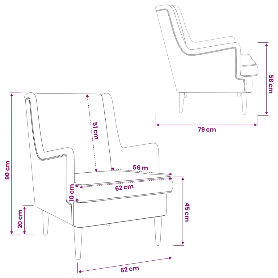 Fauteuil Vert foncé Tissu - 10