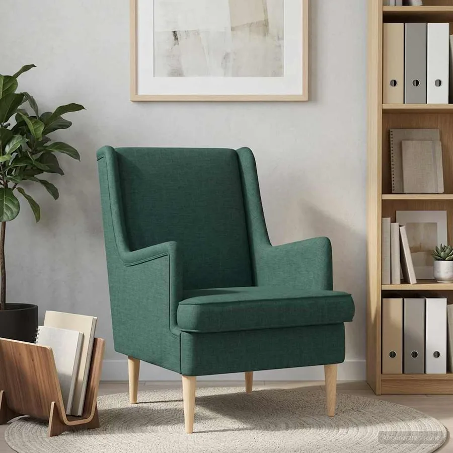 Fauteuil Vert foncé Tissu - 3