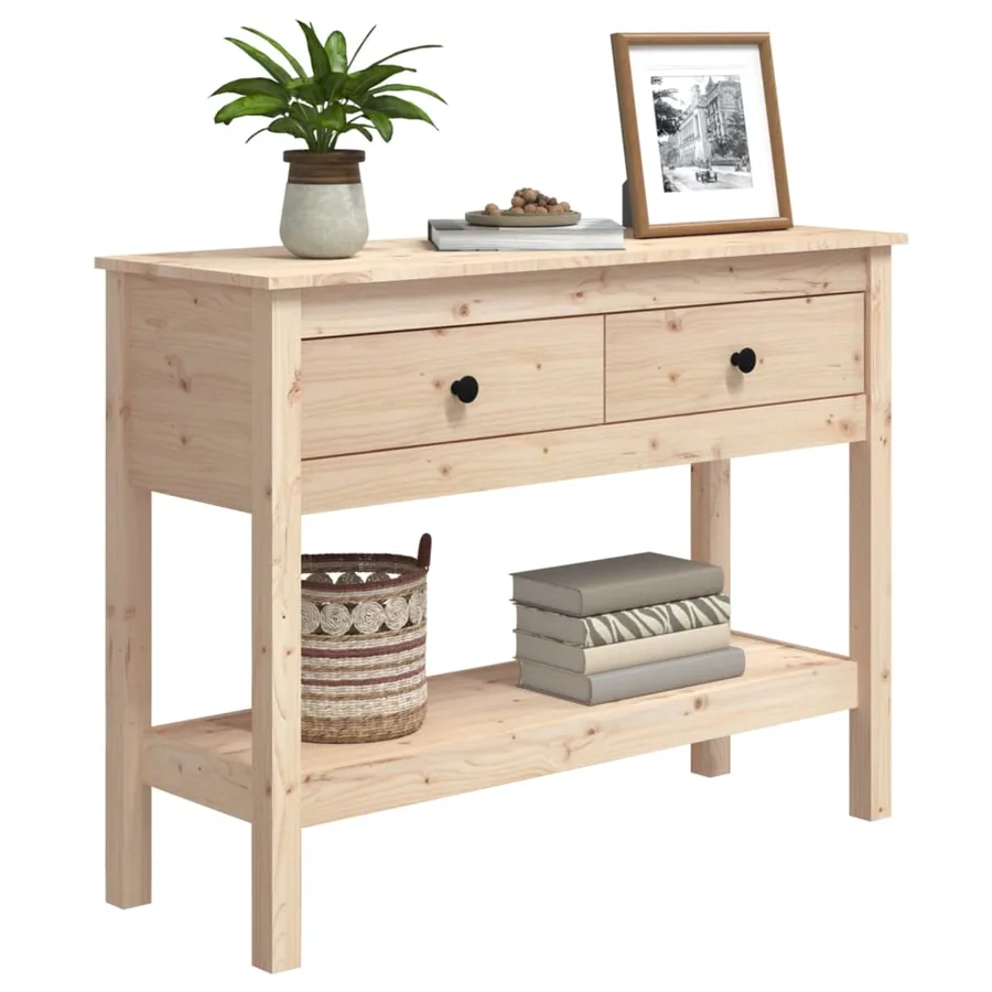 Table console 100x35x75 cm Bois massif de pin - 7