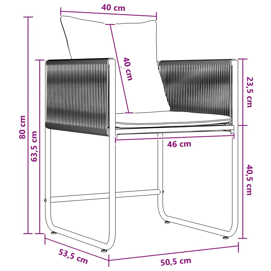 Ensemble de salle à manger pour jardin 5 pcs Noir et anthracite - 10