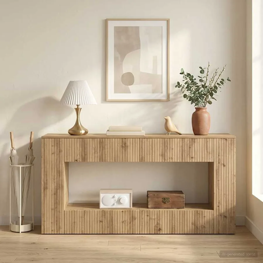 Table console Chêne Artisanal 155 x 29 x 74 cm - 4