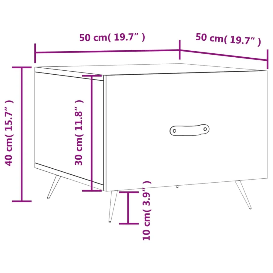 Table basse Chêne marron 50x50x40 cm Bois d'ingénierie - 12
