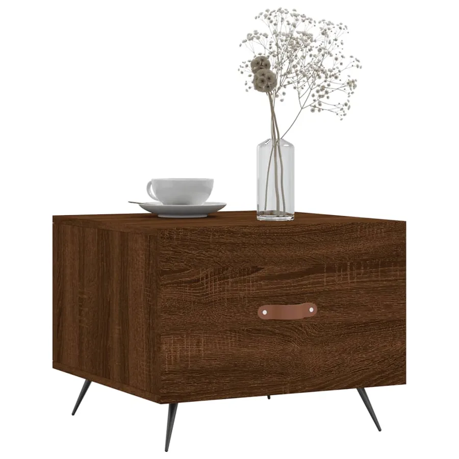 Table basse Chêne marron 50x50x40 cm Bois d'ingénierie - 3