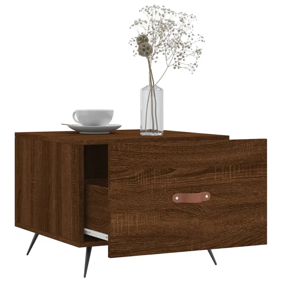 Table basse Chêne marron 50x50x40 cm Bois d'ingénierie - 4