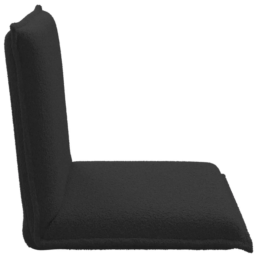 Fauteuil de sol ajustable Noir Tissu en laine de mouton - 5