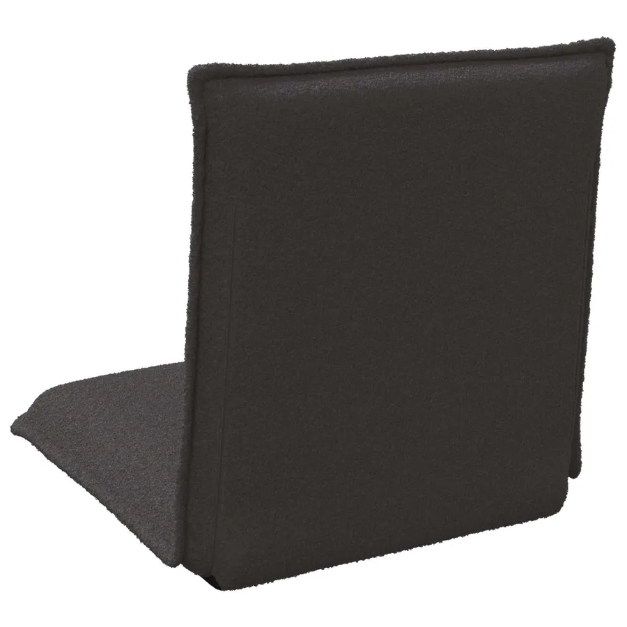 Fauteuil de sol ajustable Noir Tissu en laine de mouton - 6
