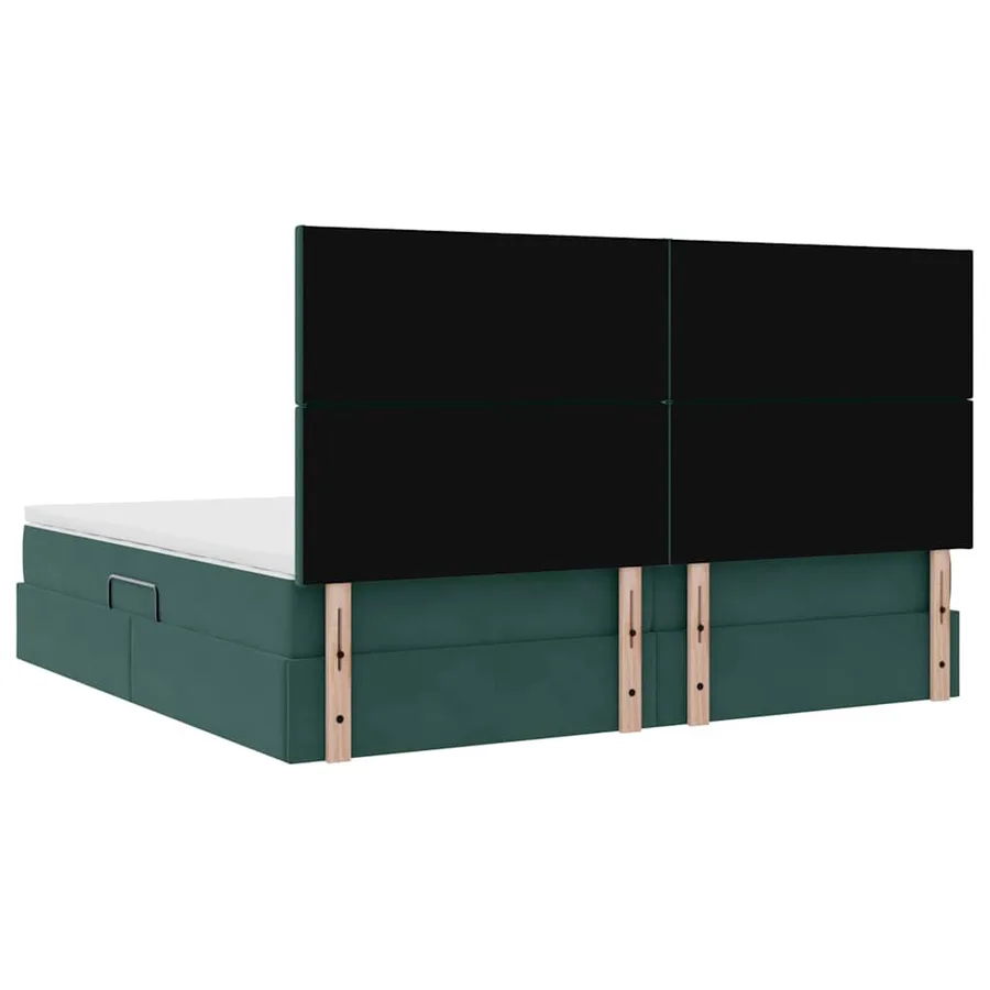 Lit de rangement LED avec matelas Vert foncé 200 x 200 cm - 12