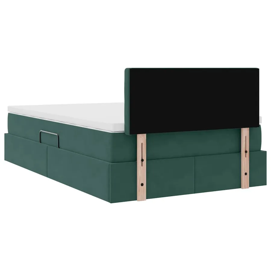 Lit de rangement LED avec matelas Vert foncé 120 x 190 cm - 12