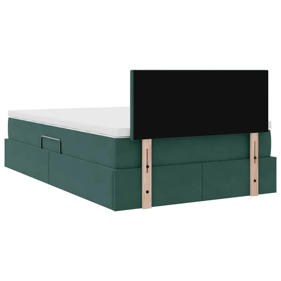 Lit de rangement LED avec matelas Vert foncé 120 x 190 cm - 12