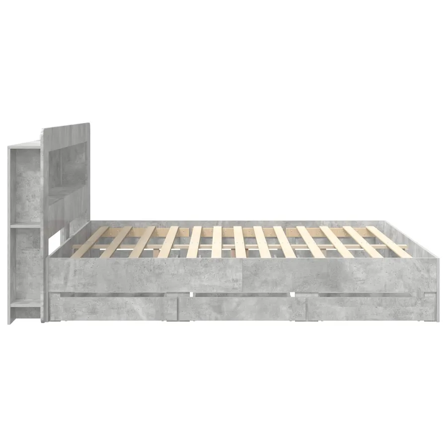 Cadre de lit avec rangement Gris béton 180 x 200 cm - 5