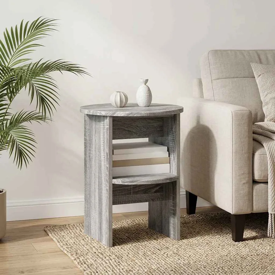 Meuble d'appoint Gris Sonoma Ø40 x 50 cm Bois d’ingénierie