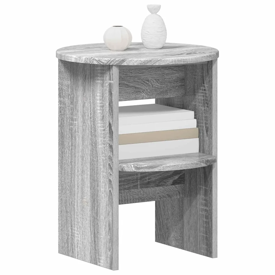 Meuble d'appoint Gris Sonoma Ø40 x 50 cm Bois d’ingénierie - 3