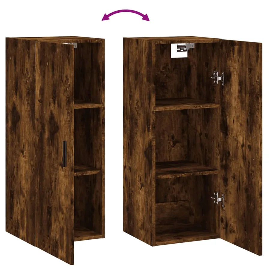 Armoire murale chêne fumé 34,5x34x90 cm - 10