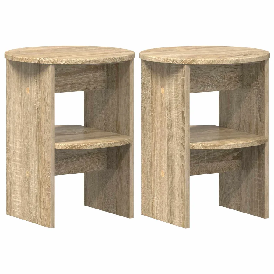 Meuble d'appoint 2 pcs Chêne Sonoma Ø40 x 50 cm - 2