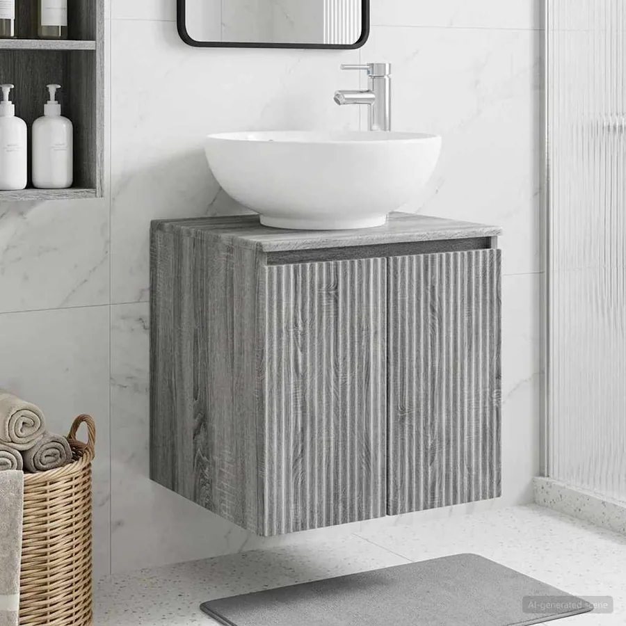 Vanité de lavabo mural Sonoma gris 49,5 x 44,5 x 65 cm
