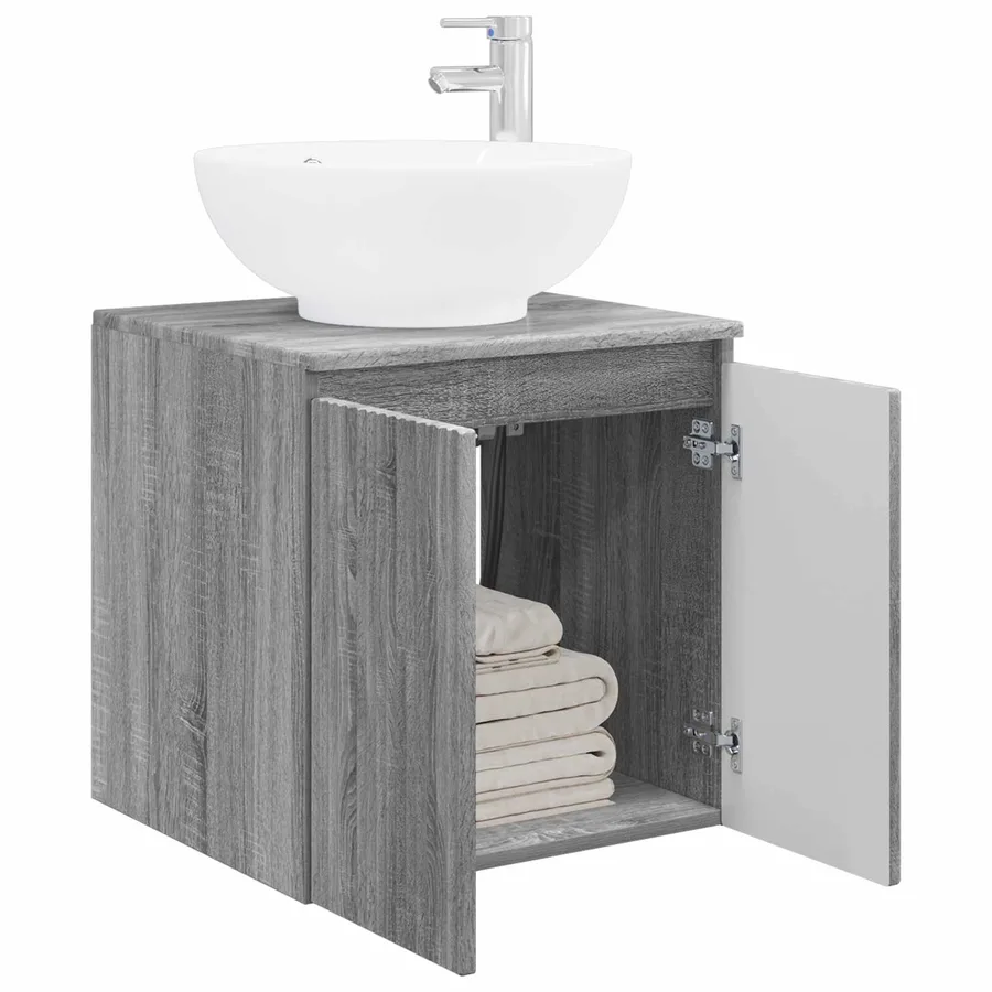 Vanité de lavabo mural Sonoma gris 49,5 x 44,5 x 65 cm - 3