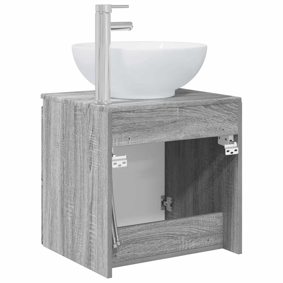 Vanité de lavabo mural Sonoma gris 49,5 x 44,5 x 65 cm - 5