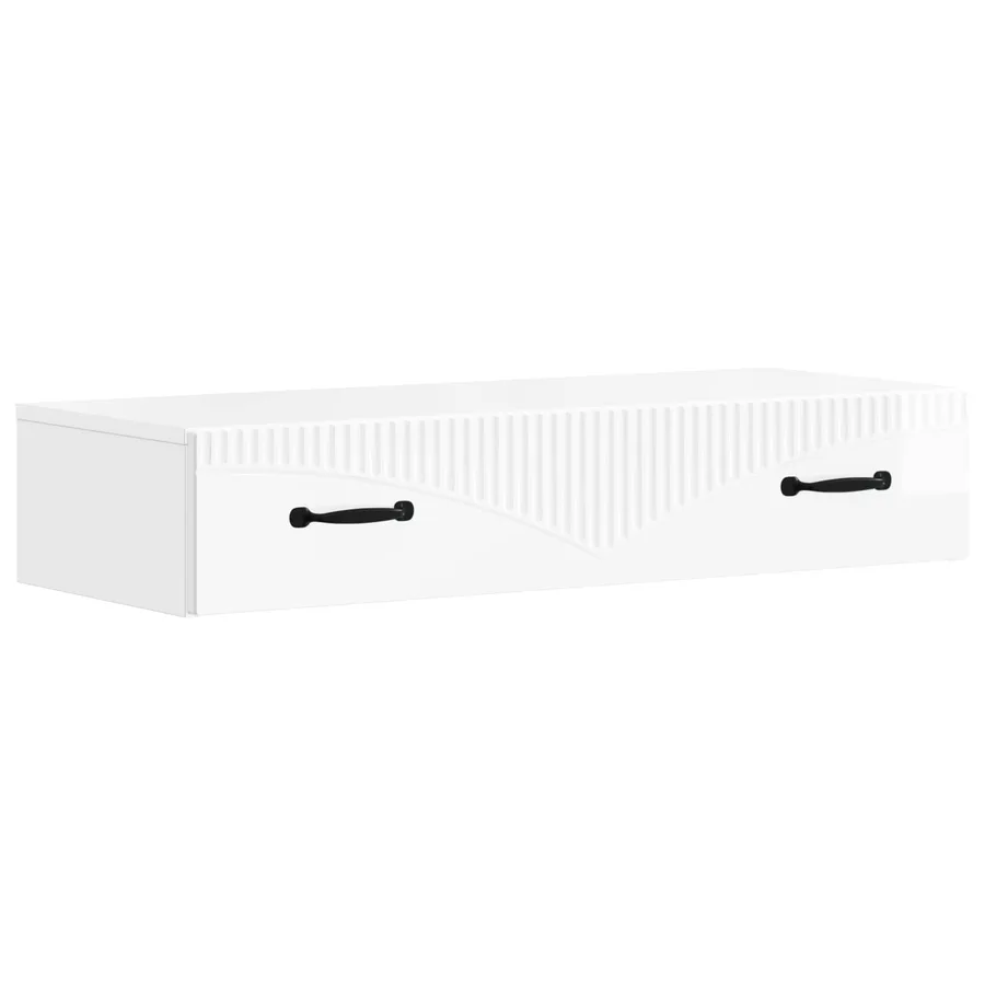 Table d'appoint murale Blanc brillant 87,5 x 34,5 x 17 cm - 2