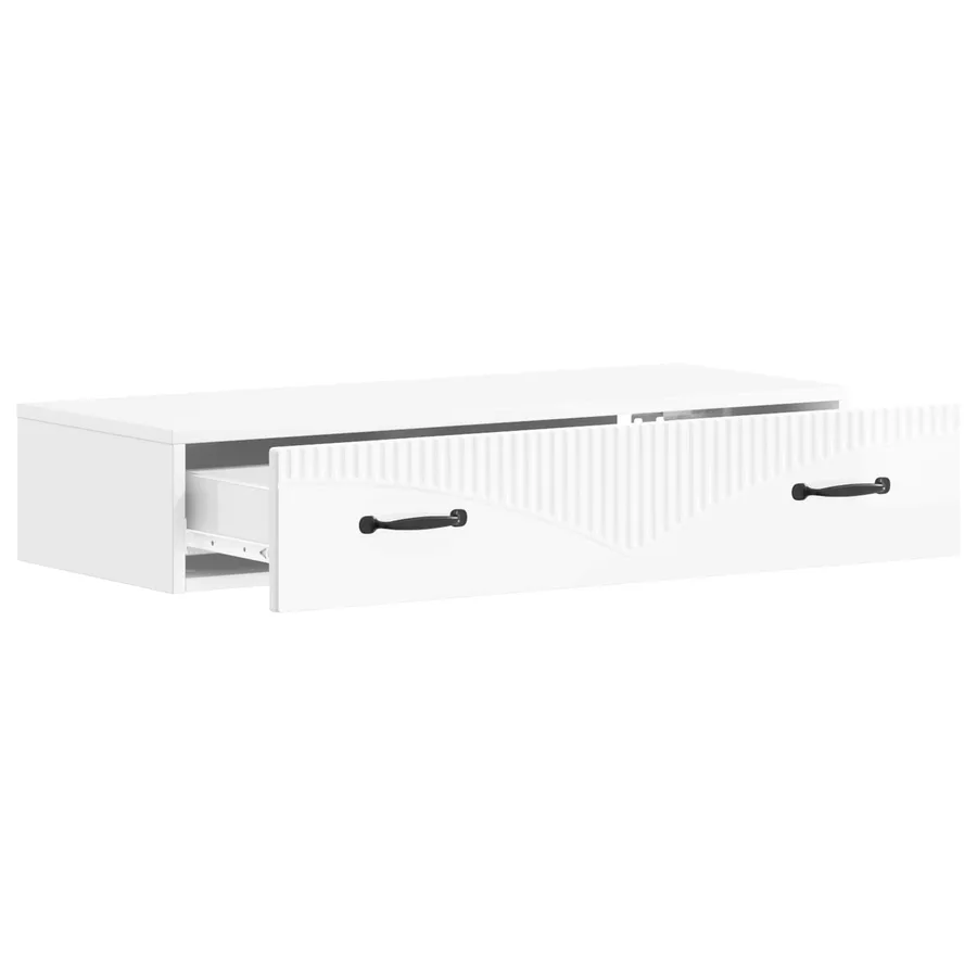 Table d'appoint murale Blanc brillant 87,5 x 34,5 x 17 cm - 4