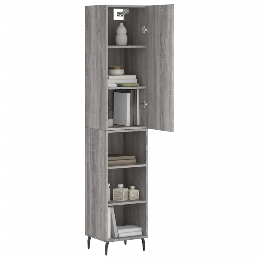 Buffet haut Sonoma gris 34,5x34x180 cm Bois d'ingénierie - 3