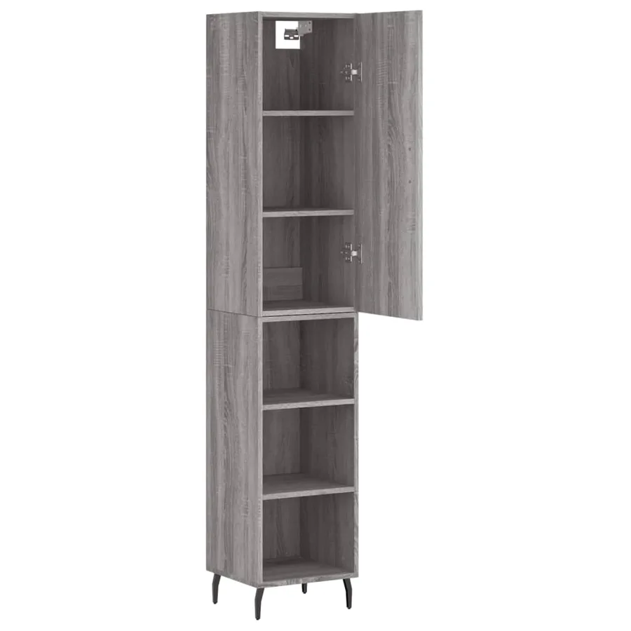 Buffet haut Sonoma gris 34,5x34x180 cm Bois d'ingénierie - 4