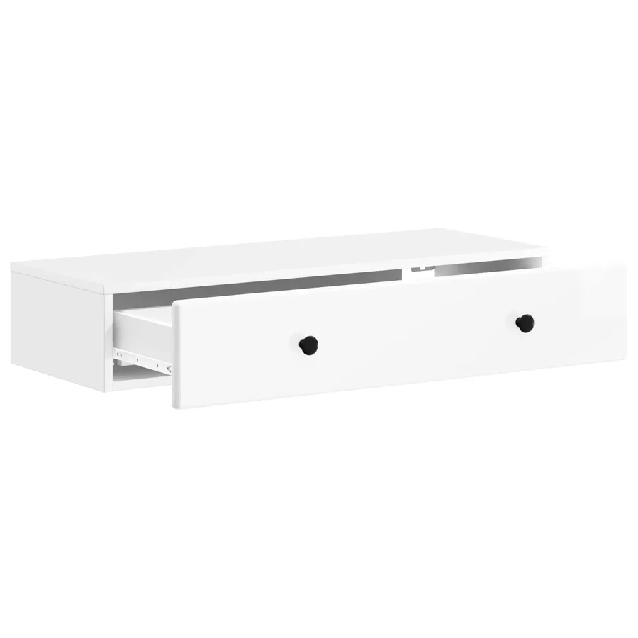 Table d'appoint murale Blanc brillant 87,5 x 34,5 x 17 cm - 4