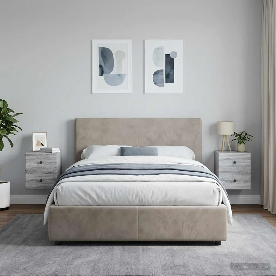 Cabinet de chevet mural 2 pcs Sonoma gris 34,5 x 33 x 40 cm