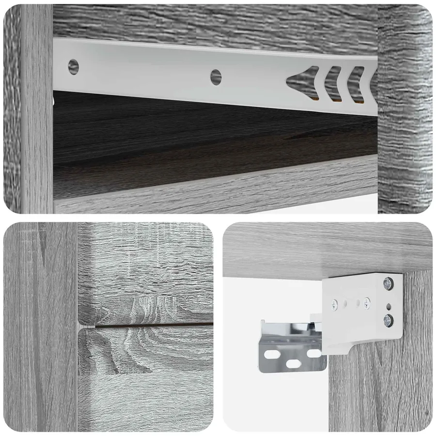 Cabinet de chevet mural 2 pcs Sonoma gris 34,5 x 33 x 40 cm - 8
