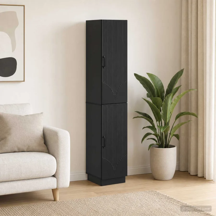 Ensemble de Meubles 2 pcs Noir Bois d'ingénierie