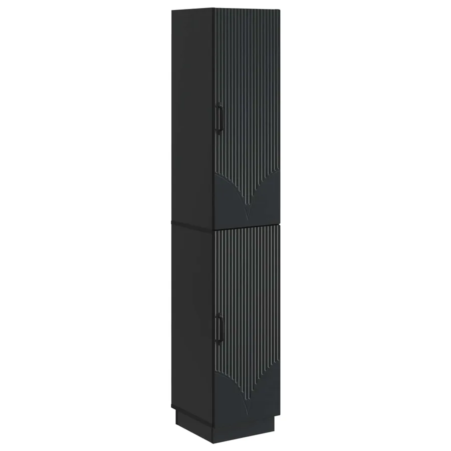 Ensemble de Meubles 2 pcs Noir Bois d'ingénierie - 2