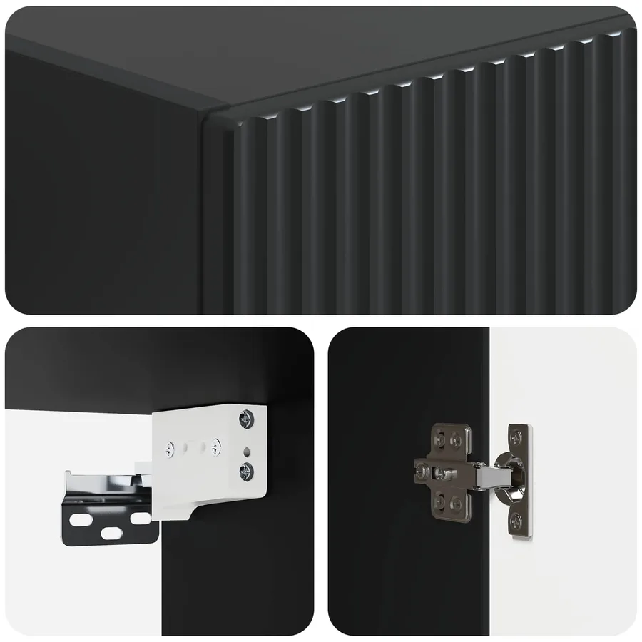 Ensemble de Meubles 2 pcs Noir Bois d'ingénierie - 8