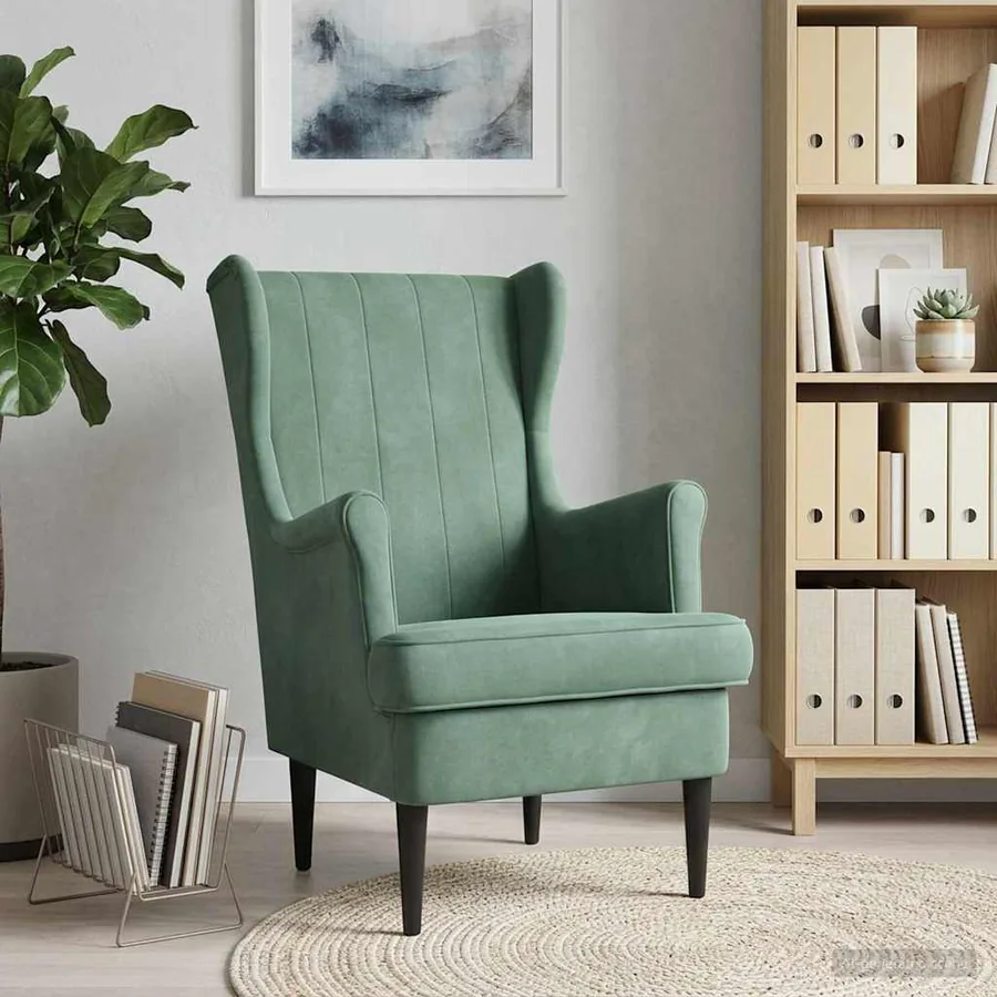 Fauteuil Vert Mer Velours