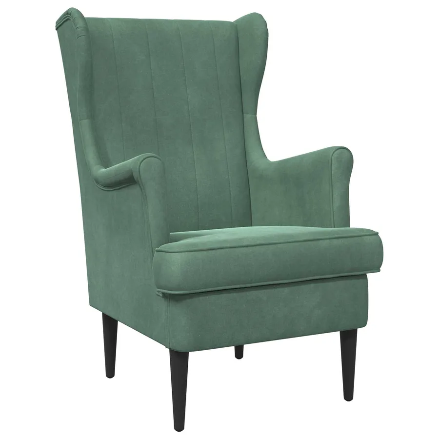 Fauteuil Vert Mer Velours - 2