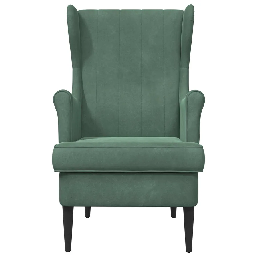 Fauteuil Vert Mer Velours - 4