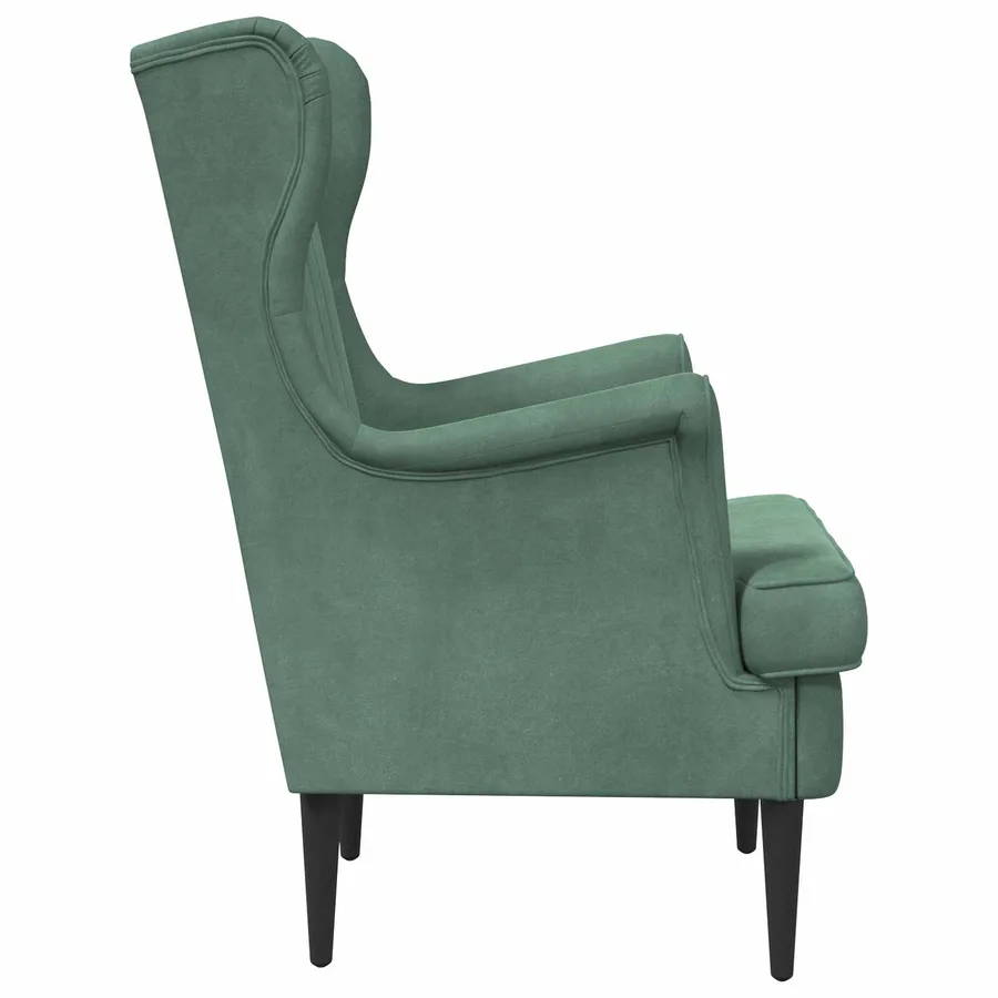 Fauteuil Vert Mer Velours - 5