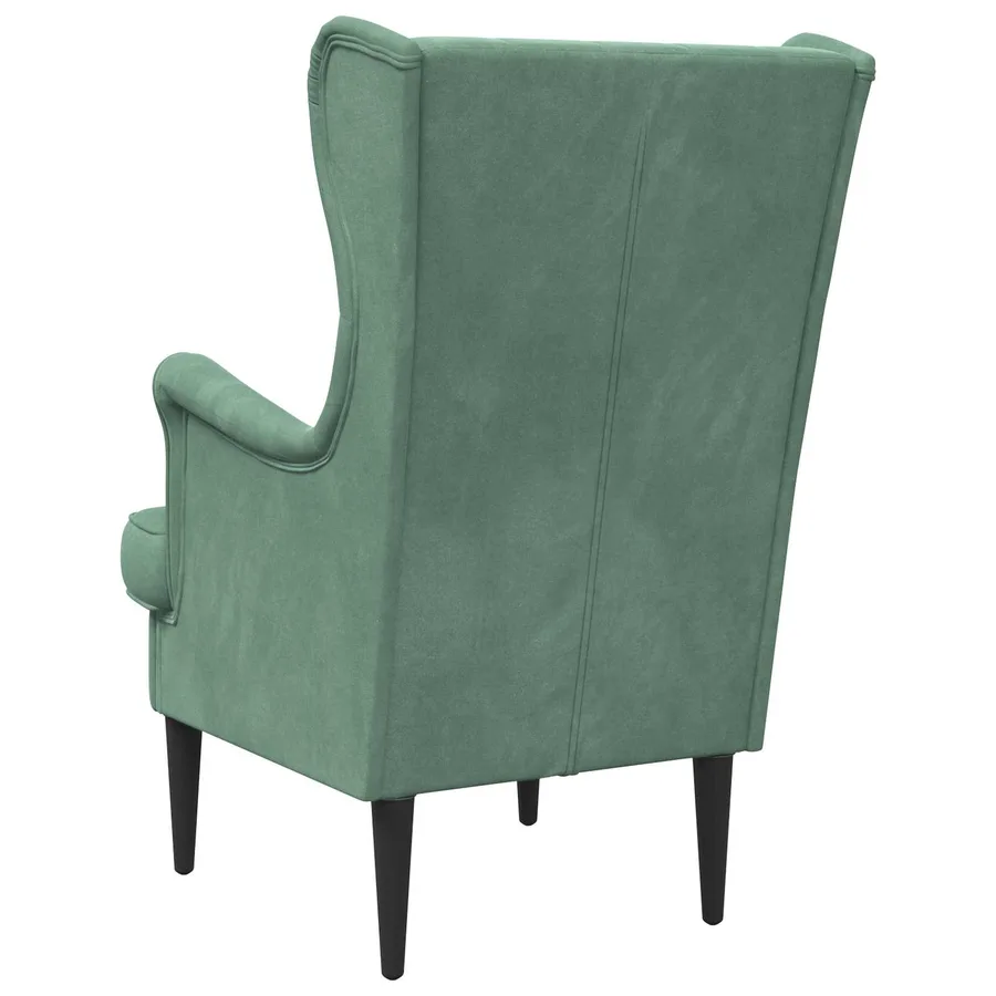 Fauteuil Vert Mer Velours - 6