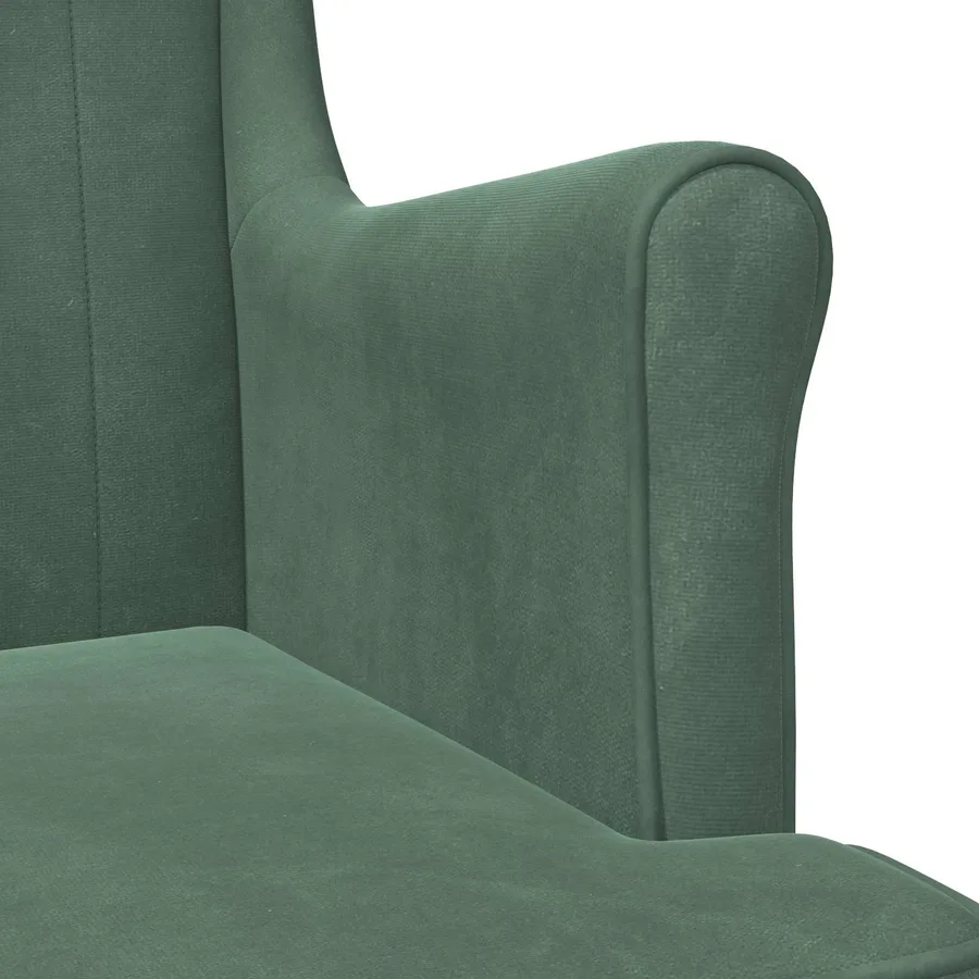 Fauteuil Vert Mer Velours - 7