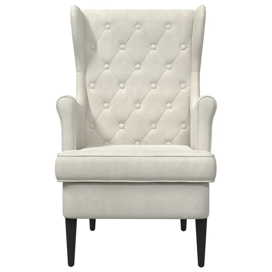 Fauteuil Crème Velours - 4